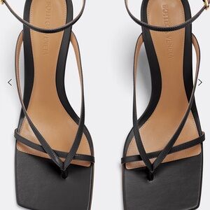 Bottega Veneta Black and Tan Strappy Sandals